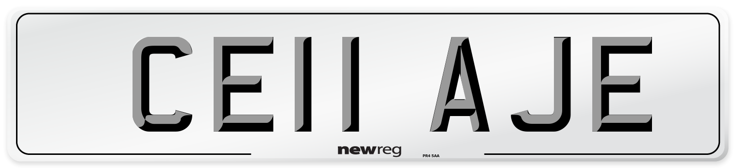 CE11 AJE Number Plate from New Reg